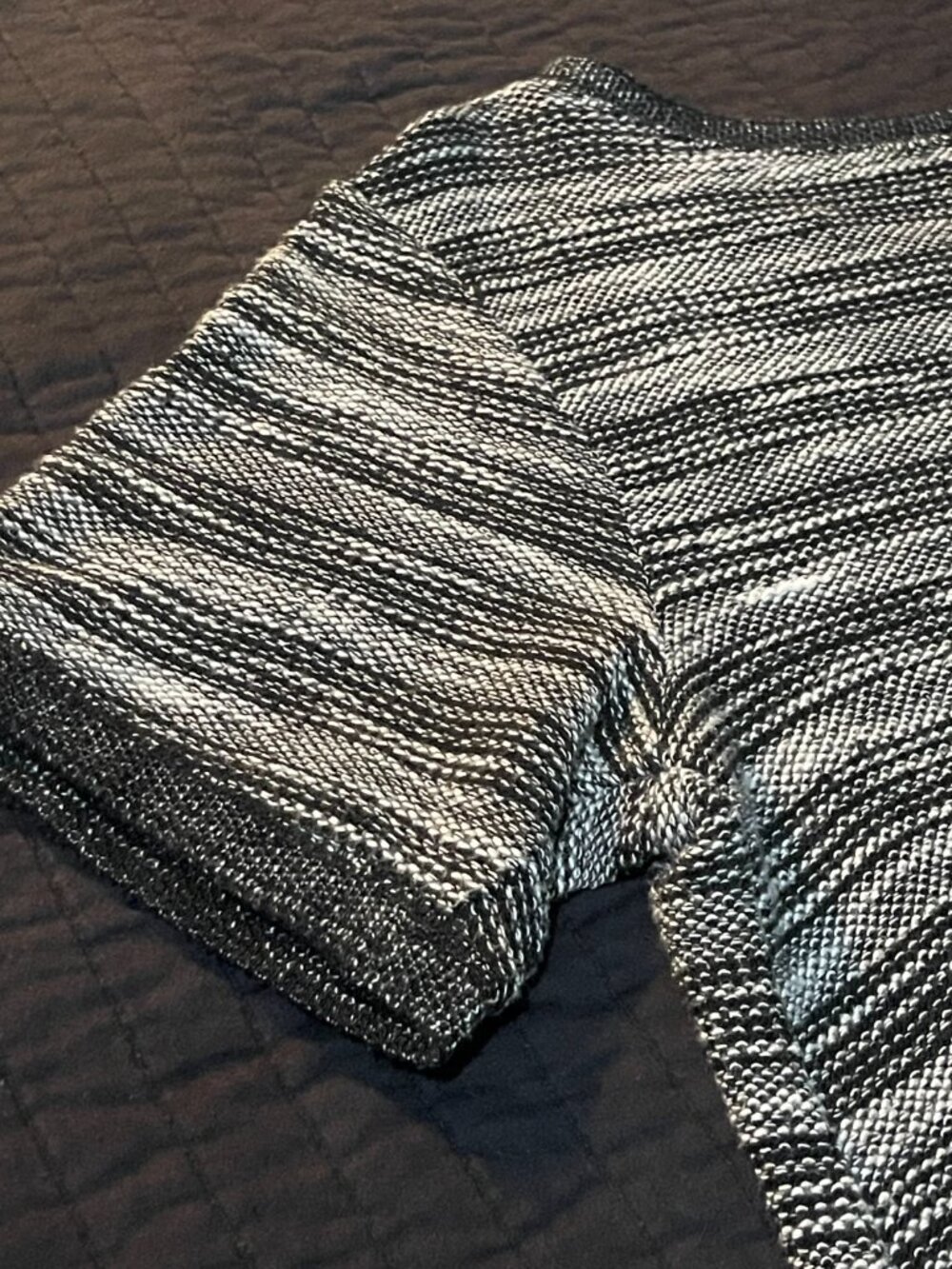 Old Navy Medium Maternity B&W Striped Short Sleeve Cozy Sweater Women's Top - Picture 9 of 12